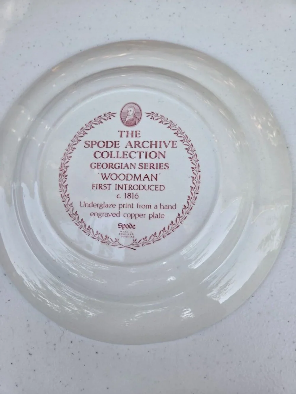 Spode Archive Collection Georgian Series Woodman Red Dinner Plate Underglaze Pri